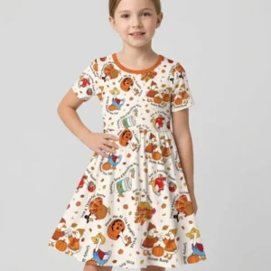 Just A Fall Goose Family Matching Bamboo Twirl Dress