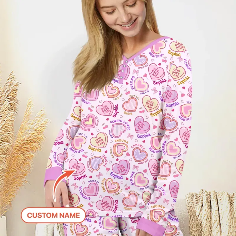 God Says I Am Sweet Heart Matching Mommy & Baby Bamboo Women Pajama Set