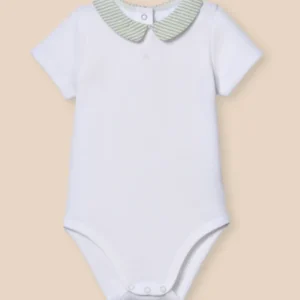 Body, Baby, mit Vichy-Kragen - Bio-Baumwolle