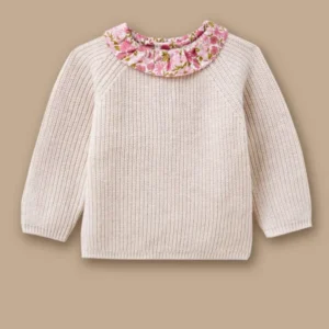 Baby-Pullover mit Kragen aus Liberty-Stoff