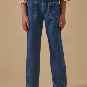 Mädchenhose, gerade geschnitten, aus Denim