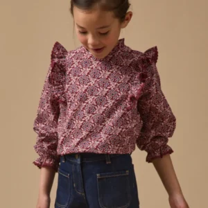 Mädchenbluse mit Druckmuster « Ophélia »