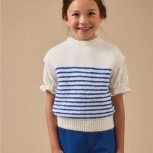 Mädchenpullover mit Streifen, ärmellos