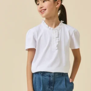 Mädchen T-Shirt mit Rüschenkragen – Kollektion « Junior »
