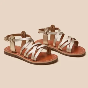 Mädchen-Sandalen aus goldfarbenem Leder