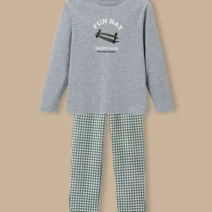 Jungen-Pyjama mit Druckmotiv – Bio-Baumwolle