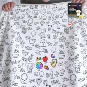 All Colorable Alphabet Bamboo Blanket