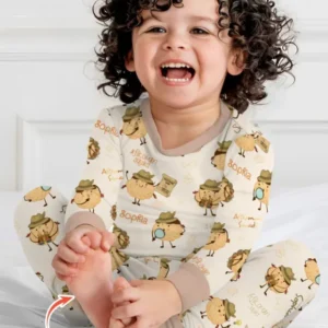 Custom Name Passover Afikoman Bamboo Two Piece Long Sleeve Pajama Set