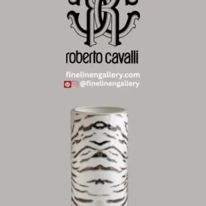 Roberto Cavalli Home High Vase TIGER diam. 6.3", H 14" - Palais Royal Linen Gallery