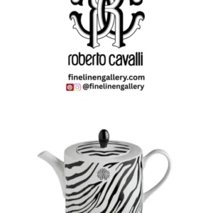 Roberto Cavalli Home Tea Pot or Coffee Pot ZEBRAGE diam. 4.75", H 4.5" - Palais Royal Linen Gallery