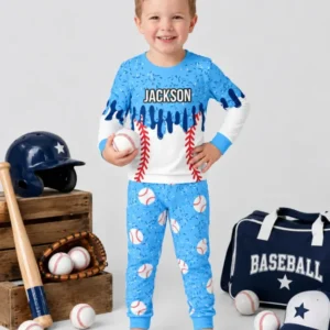Icecream Drip Bamboo Two Piece Long Sleeve Pajama Set