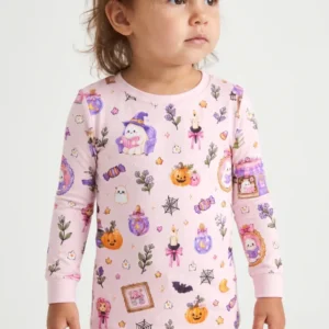 Cozy Ghost Book Club Halloween Bamboo Two Piece Long Sleeve Pajama Set