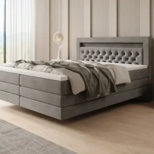 Boxspringbett Menzogna mit Schwebeoptik und LED in Samt