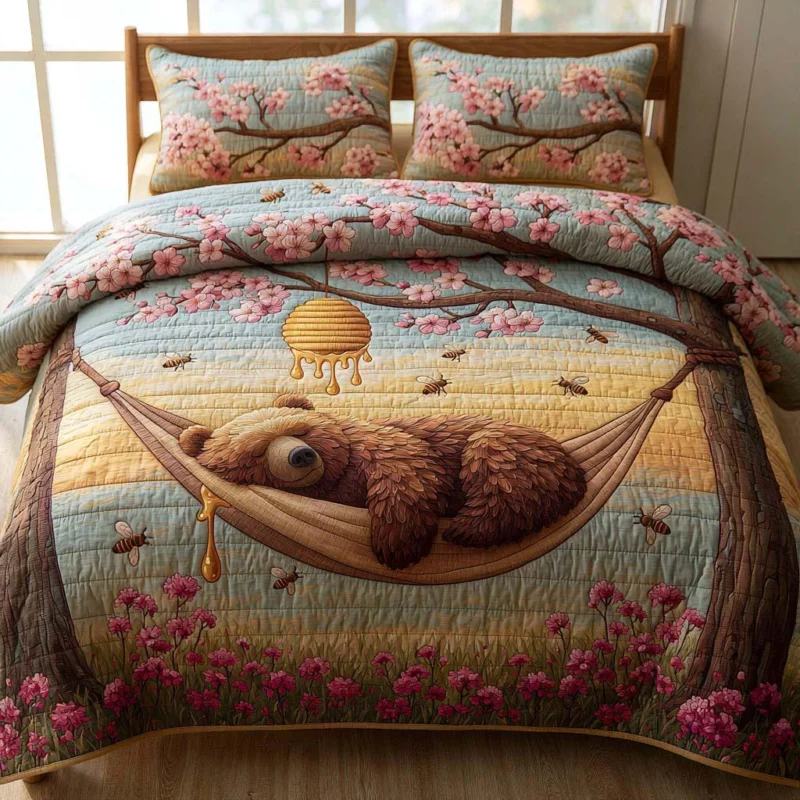 Bear Dream Journey Bamboo Quilt Bedding Set