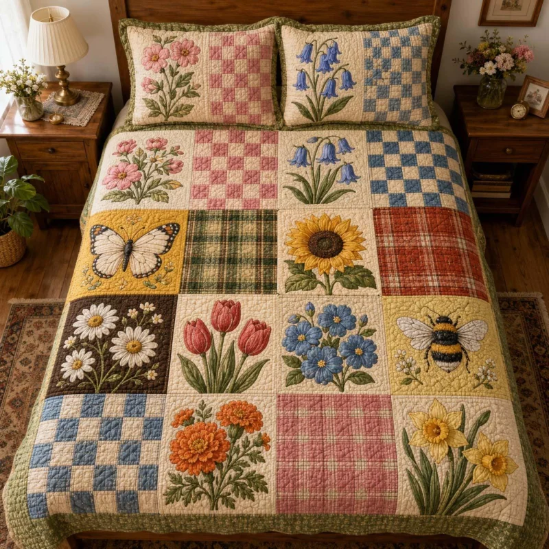 Bloom Butterfly Haven Bamboo Quilt Bedding Set