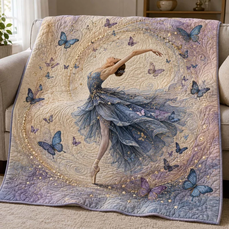 Butterfly Dream Ballerina Bamboo Quilt Blanket