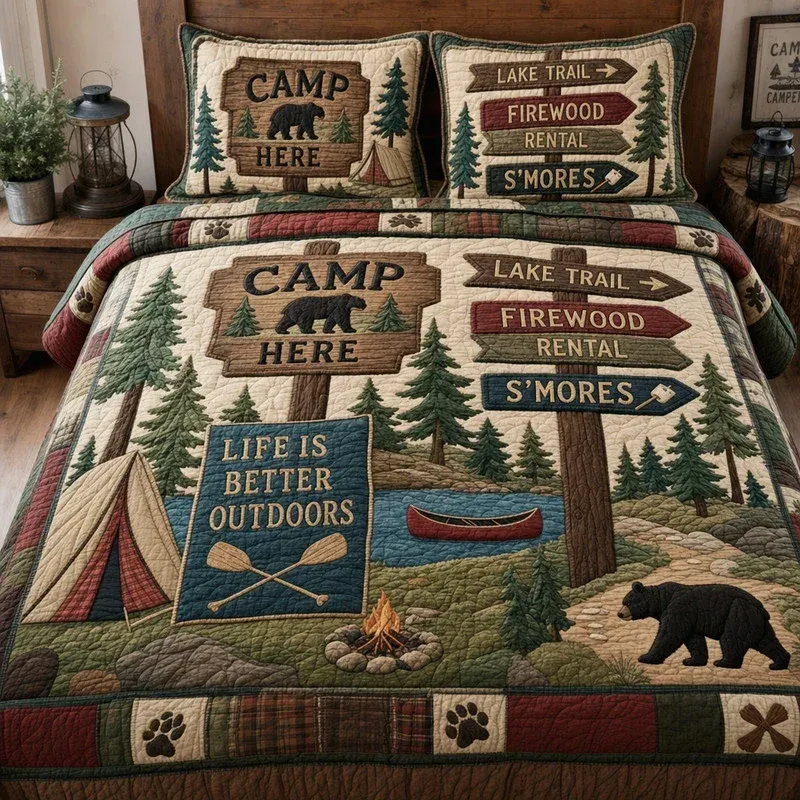 Camp Life Bamboo Quilt Bedding Set