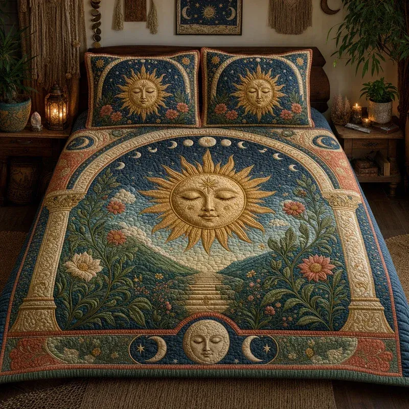 Celestial Bond Bamboo Quilt Bedding Set