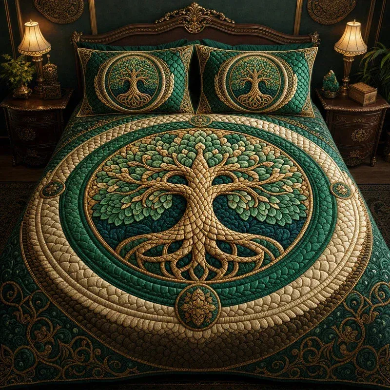 Circle Of Life Bamboo Quilt Bedding Set