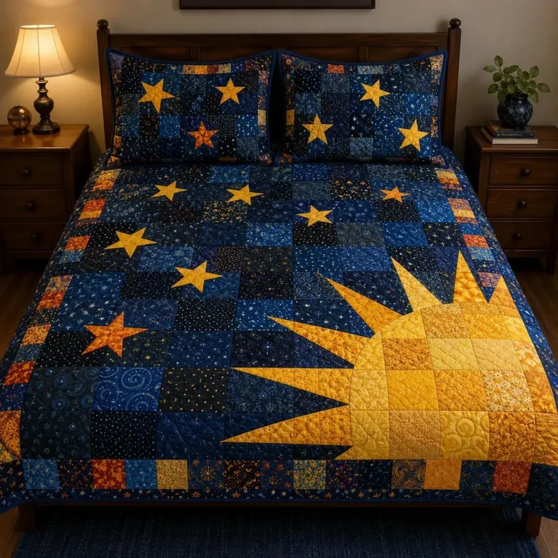 Cosmic Vibes Bamboo Quilt Bedding Set