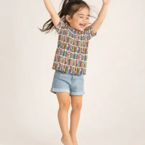 Rainbow Bookshelf Bamboo Crewneck T-Shirt
