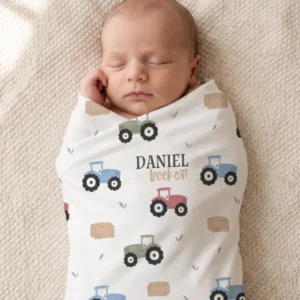 Personalized Little Farmer Bamboo Swaddle Blanket