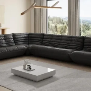 Designer Ecksofa Wohnlandschaft Calmo in Echtleder