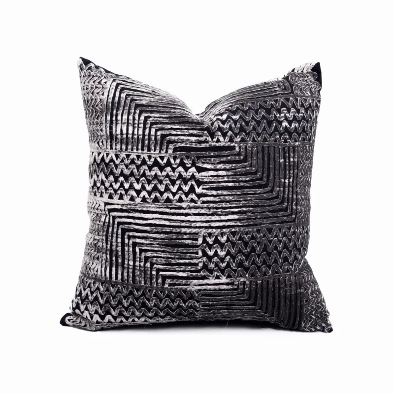 Django Black and Cream Cushion 20"x20"