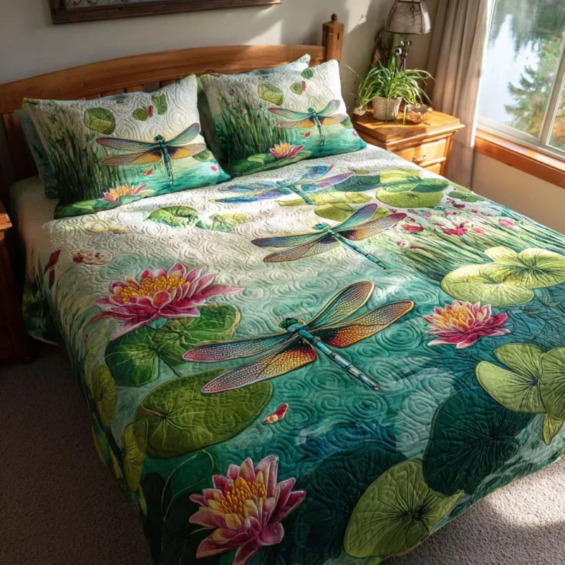 Dragonfly Garden Escape Bamboo Quilt Bedding Set