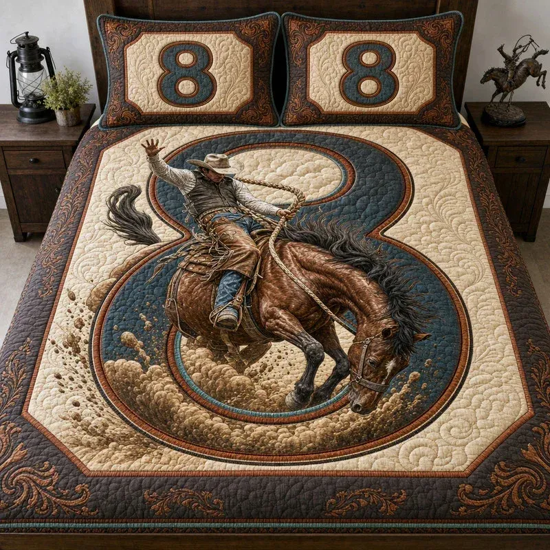 Dusty Rodeo Rider Bamboo Quilt Bedding Set