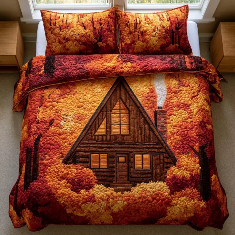 Evergreen Log Cabin Bamboo Quilt Bedding Set