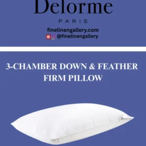 Firm 3-chamber down and feather pillow by Palais Royal Linen Gallery, showing the plush, supportive pillow with visible stitching.