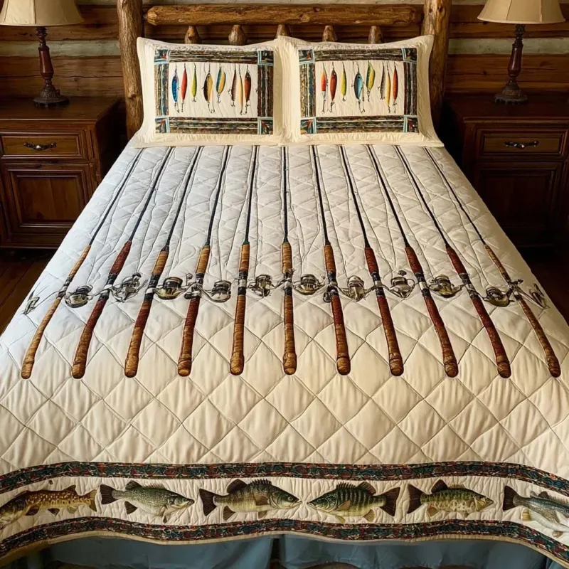 Fishing Wild Journey Bamboo Quilt Bedding Set