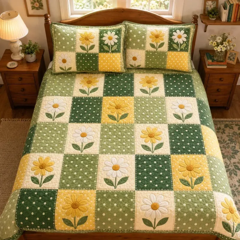 Floral Breeze Bamboo Quilt Bedding Set