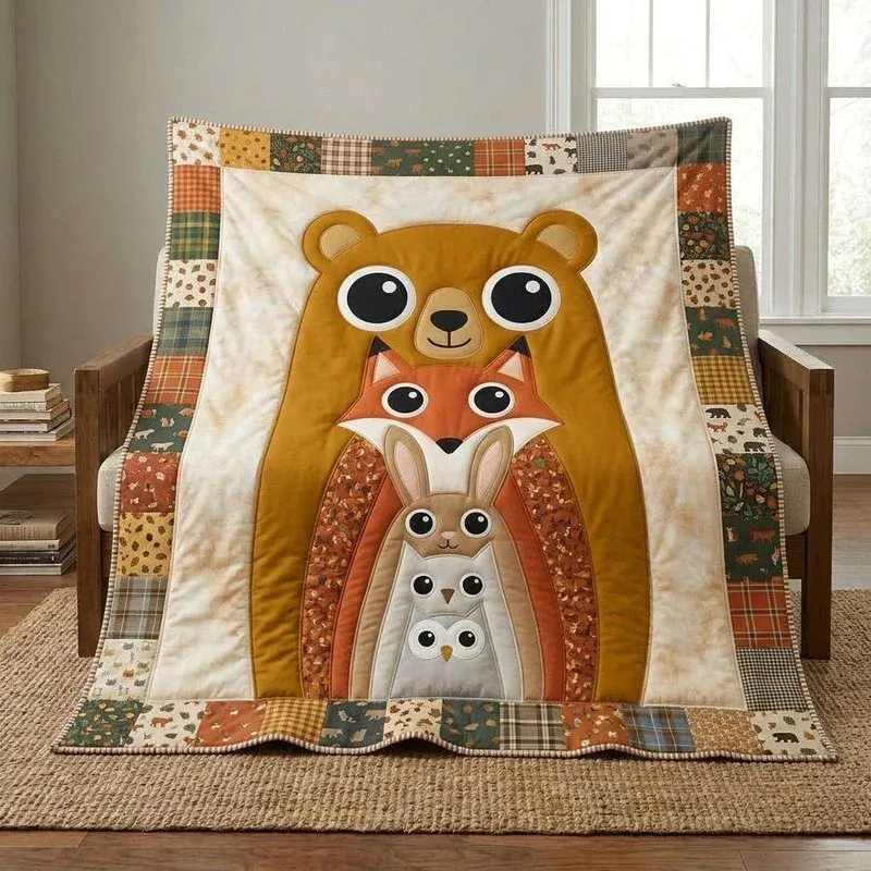 Forest Hug Nest Bamboo Quilt Blanket