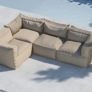 Gartensofa Alvani - Modulares Sofa aus beigem Olefin