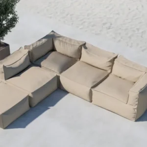 Gartensofa Calvero - Modulares Sofa aus beigem Olefin