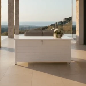 Garten Kissenbox Erika - Aus weißem Aluminium