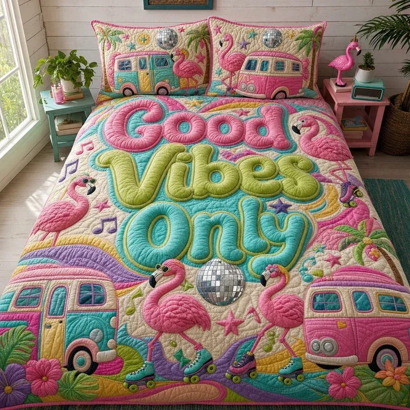 Good Vibes Only Bamboo Quilt Bedding Set