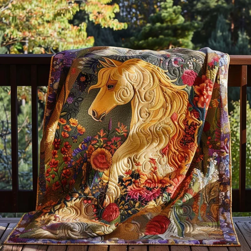 Horse Escape Bamboo Quilt Blanket