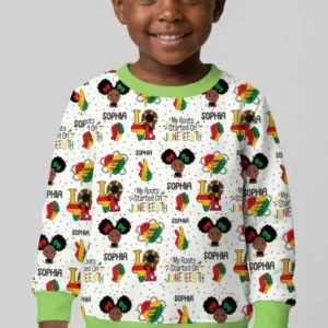 Custom Name My Roots Started On Juneteenth Bamboo Crewneck Sweatshirt