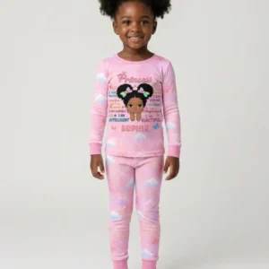 Black Princess I Am BeautifulBamboo Two Piece Long Sleeve Pajama Set
