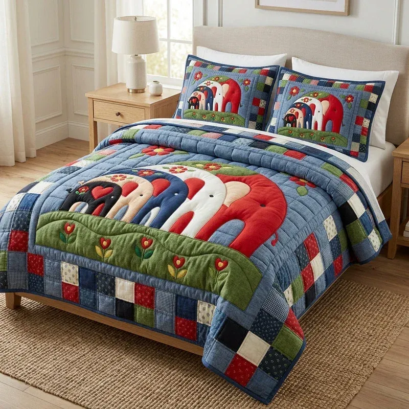 Jumbo Parade Bamboo Quilt Bedding Set