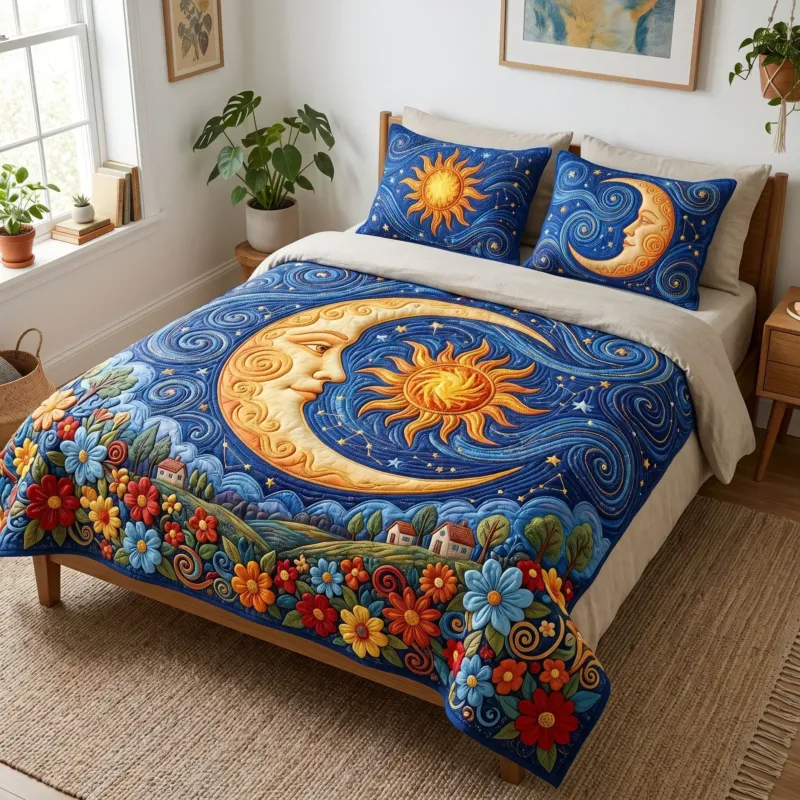 Lunar Glow Bamboo Quilt Bedding Set