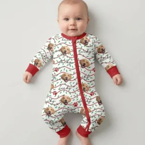 Custom Pet Photo Christmas Sprinkles Bamboo Convertible Zippy