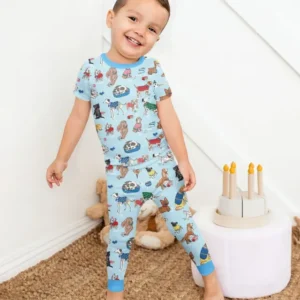 Best Bud Bark Family Matching Bamboo Two Piece Short Sleeve Pajama Set