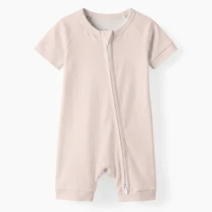 Blush Bamboo Shorty Zippered Romper