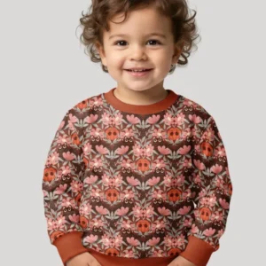 Spooky Owl Pumpkin Folk Floral Halloween Bamboo Crewneck Sweatshirt