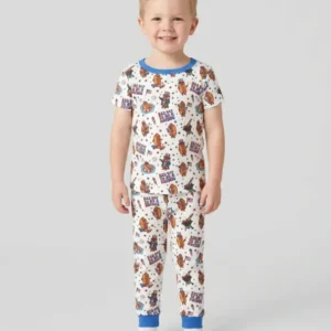 Hot Dog Patriotic Bamboo Two Piece Short Sleeve Pajama Set