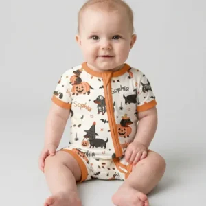 Orange and Black Dachshund Bamboo Shorty Zippy